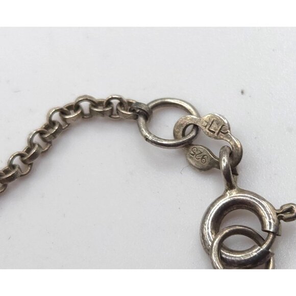 Sterling Silver 925 GLP Mother of Pearl Disc Bib Necklace Cascading - Picture 3 of 5